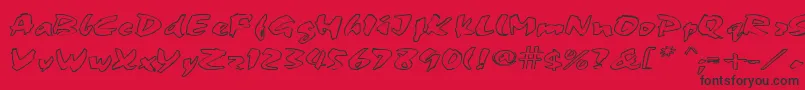 FingerPaint1-Schriftart – Schwarze Schriften auf rotem Hintergrund