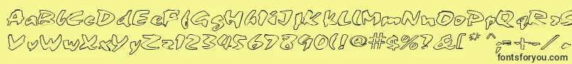 FingerPaint1 Font – Black Fonts on Yellow Background