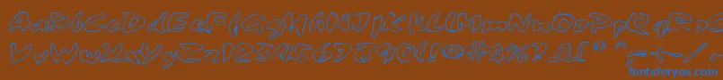 FingerPaint1 Font – Blue Fonts on Brown Background