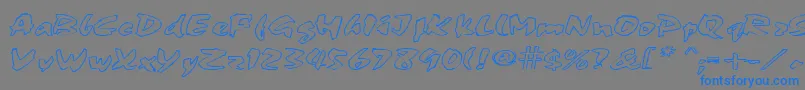 Weitere Informationen zur FingerPaint1-Schriftart FingerPaint1-Schriftart – Blaue Schriften auf grauem Hintergrund