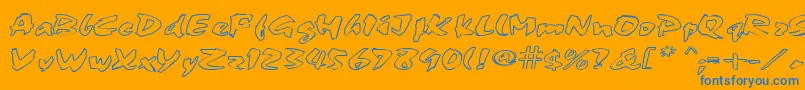 FingerPaint1 Font – Blue Fonts on Orange Background