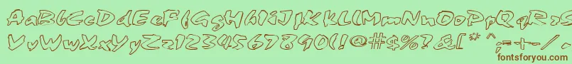 FingerPaint1 Font – Brown Fonts on Green Background