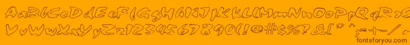 FingerPaint1 Font – Brown Fonts on Orange Background