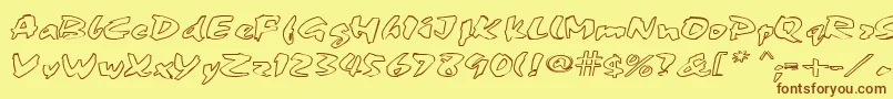 FingerPaint1 Font – Brown Fonts on Yellow Background