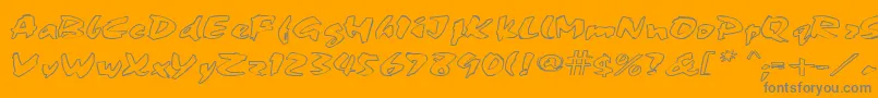 FingerPaint1 Font – Gray Fonts on Orange Background