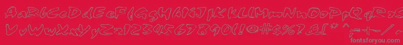 FingerPaint1-Schriftart – Graue Schriften auf rotem Hintergrund