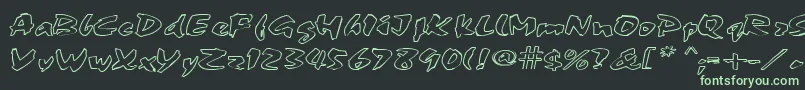 FingerPaint1 Font – Green Fonts on Black Background