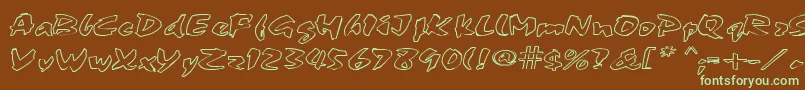 FingerPaint1 Font – Green Fonts on Brown Background