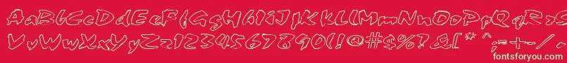 FingerPaint1 Font – Green Fonts on Red Background