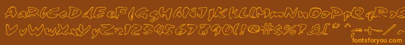 FingerPaint1 Font – Orange Fonts on Brown Background