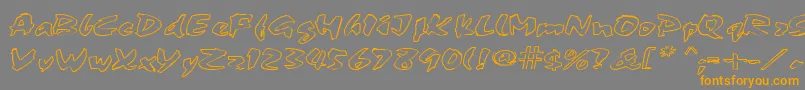 Fonte FingerPaint1 – fontes laranjas em um fundo cinza