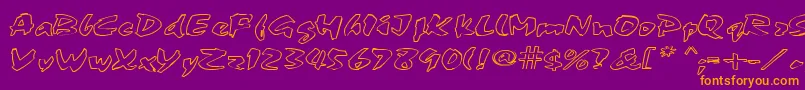 FingerPaint1 Font – Orange Fonts on Purple Background