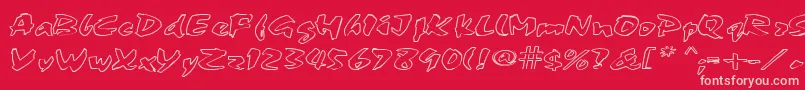 FingerPaint1 Font – Pink Fonts on Red Background