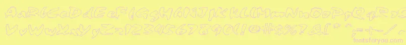 FingerPaint1-Schriftart – Rosa Schriften auf gelbem Hintergrund