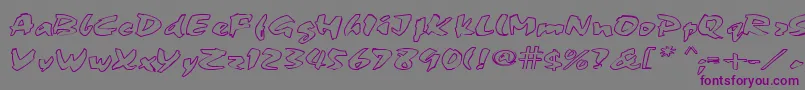 FingerPaint1-Schriftart – Violette Schriften auf grauem Hintergrund