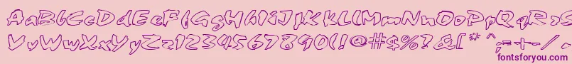 FingerPaint1 Font – Purple Fonts on Pink Background