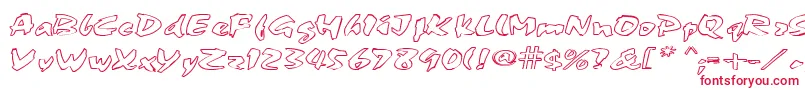 FingerPaint1 Font – Red Fonts on White Background