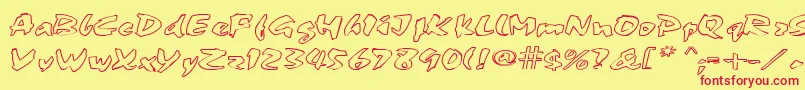 FingerPaint1 Font – Red Fonts on Yellow Background