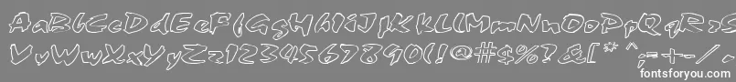 Fonte FingerPaint1 – fontes brancas em um fundo cinza
