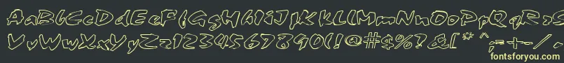 FingerPaint1 Font – Yellow Fonts on Black Background