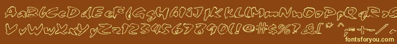 FingerPaint1 Font – Yellow Fonts on Brown Background