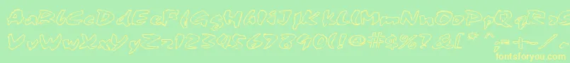 FingerPaint1 Font – Yellow Fonts on Green Background