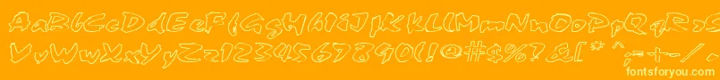 FingerPaint1-Schriftart – Gelbe Schriften auf orangefarbenem Hintergrund