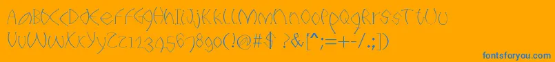 Titanium-Schriftart – Blaue Schriften auf orangefarbenem Hintergrund
