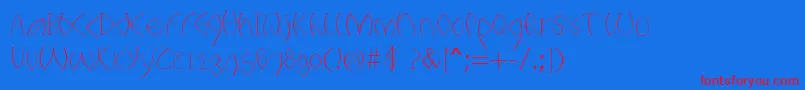 Titanium Font – Red Fonts on Blue Background