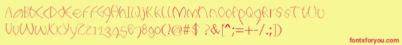Titanium Font – Red Fonts on Yellow Background