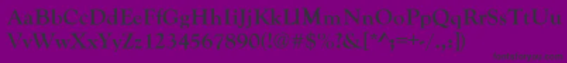 GoudyOldStyleBold-fontti – mustat fontit violetilla taustalla