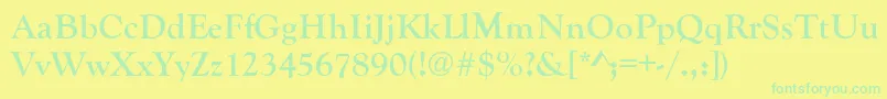En savoir plus sur la police GoudyOldStyleBold Police GoudyOldStyleBold – polices vertes sur fond jaune
