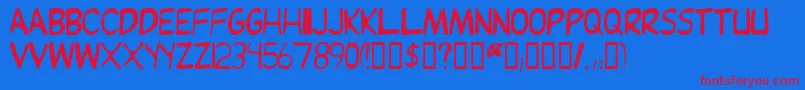 Jeand Font – Red Fonts on Blue Background