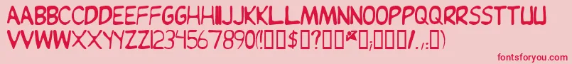 Jeand Font – Red Fonts on Pink Background