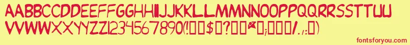 Jeand Font – Red Fonts on Yellow Background