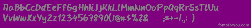 Czcionka Handyhandy – szare czcionki na fioletowym tle