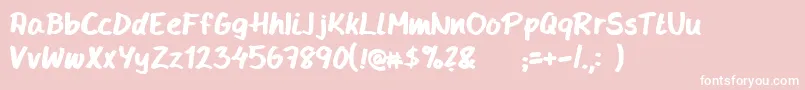 Handyhandy Font – White Fonts on Pink Background