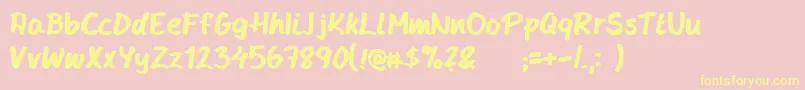 Handyhandy Font – Yellow Fonts on Pink Background