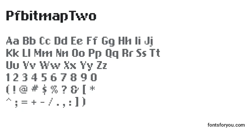 Fuente PfbitmapTwo - alfabeto, números, caracteres especiales