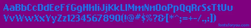 PfbitmapTwo Font – Blue Fonts on Purple Background