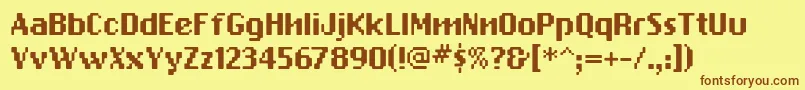Шрифт PfbitmapTwo – коричневые шрифты на жёлтом фоне
