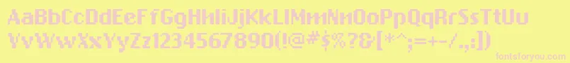 PfbitmapTwo Font – Pink Fonts on Yellow Background