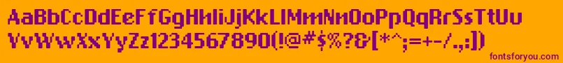 PfbitmapTwo Font – Purple Fonts on Orange Background