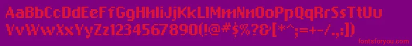 PfbitmapTwo Font – Red Fonts on Purple Background