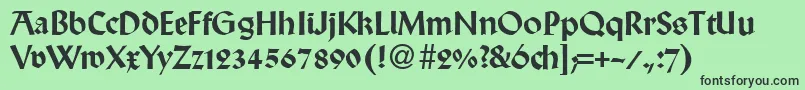 WallabyRegularDb Font – Black Fonts on Green Background