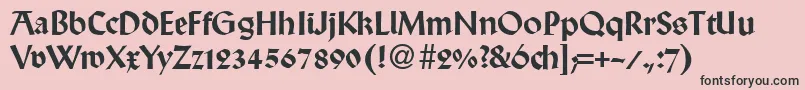 フォントWallabyRegularDb – ピンクの背景に黒い文字