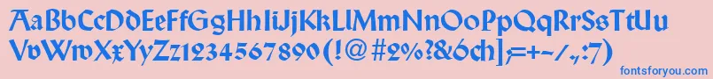 WallabyRegularDb Font – Blue Fonts on Pink Background