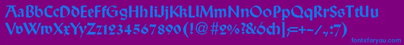 Шрифт WallabyRegularDb – синие шрифты на фиолетовом фоне
