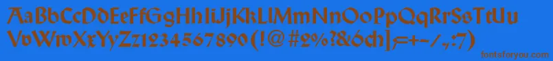 WallabyRegularDb Font – Brown Fonts on Blue Background