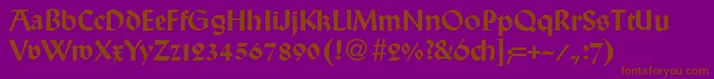 WallabyRegularDb Font – Brown Fonts on Purple Background